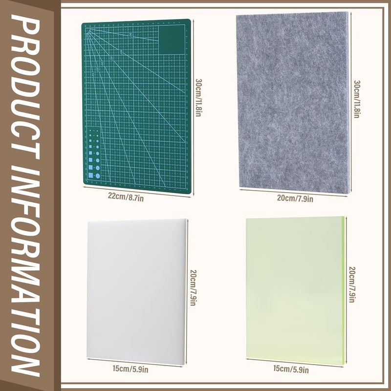 Yizzvb 4 Pcs Leather Punch Pads, Leather Cutting Mat, Sound Absorbing Pad and A4 Self Healing Cutting Mat, Punching Tools for DIY Craft Lovers - Image 2